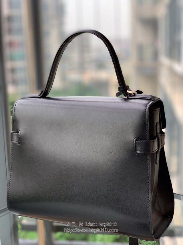 DELVAUX女包 比利時品牌 Tempete手袋 柔軟牛皮 德爾沃女手提包 中號手拎包 Delvaux單肩斜挎包 TP0028黑金扣  fcs1235